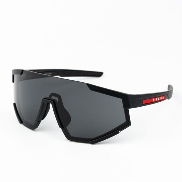 NEW Prada Linea Rossa PS04WS DG006F Black Rubber Dark Grey Single Lens Unisex - Picture 1 of 11
